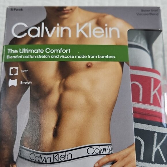 Calvin Klein 5 Pack Ultimate Comfort Boxer Briefs Size M (32-34) NIB Soft NEW - Picture 4 of 14